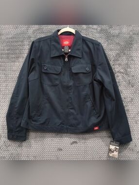 Dickies Navy Utility Jacket with Red Lining